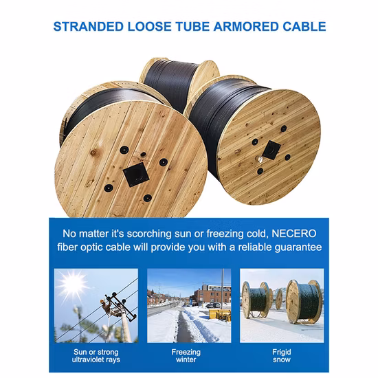 Outdoor Coaxial Single Mode Direct Burial Fiber Optic Cable